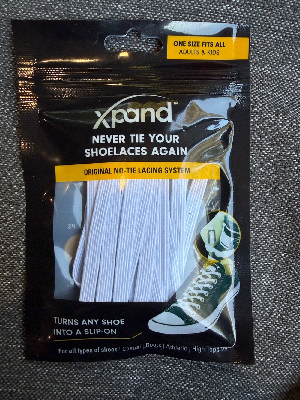 White Elastic No-Tie Shoelaces Pack